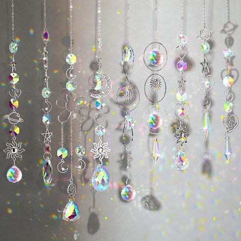 PRICES MAY VARY. What You Will Receive: you will receive 9 pieces of crystal suncatchers for window, the sufficient quantity and stylish appearance are enough to meet your daily use and decoration needs Quality Material: crystal window suncatchers with prism are made of quality crystal, metal, agate material, reliable and sturdy, fade resistant and rustproof, not easy to deform or break, which can serve you for a long time Size Information: hanging crystal window suncatcher with prism measures a Marvel Wall Decor, Crystal Wedding Decor, Hanging Suncatchers, Garden Wedding Decor, Home Garden Wedding, Marvel Wall, Window Suncatchers, Hanging Crystal, Agate Slices