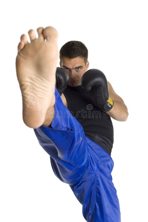 Kick on camera. Young man in black boxing gloves doing flying side kick to the c , #Ad, #black, #boxing, #gloves, #man, #Kick #ad Person Stepping On Camera Reference, Kicking Camera Pose, Crawling Towards Camera Pose, People Running Towards Camera, Man Walking Towards Camera, Boxing Gloves, Action Poses, Stock Images Free, Black Men