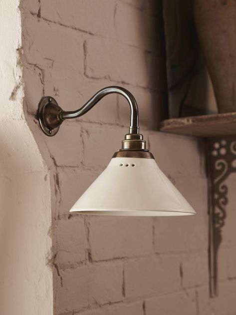 Mini Creamware Wall Light | deVOL Kitchens Scone Lights, 1920 Farmhouse, Wall Lights Uk, Wall Scone, Radiator Covers, Cottage Lighting, Devol Kitchens, Ceramic Wall Lights, English Kitchen