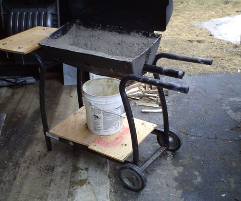 In this Instructable I will be explaining how to convert that old barbecue grill sitting in your yard next to all that junk into a furnace capable of heating up steel to forge long items such as knives,daggers,and small swords. Before we begin I would like to say I am not responsible for any injury or damage caused by reading and/or following the instructions in this Instructable and working with hot items will always have associated risks. I would like to give credit to Tim Lively as I watch... Homemade Forge, Home Forge, Diy Forge, Coal Forge, Blacksmith Forge, Blacksmith Projects, Diy Welding, Dirt Cheap, Welding Table