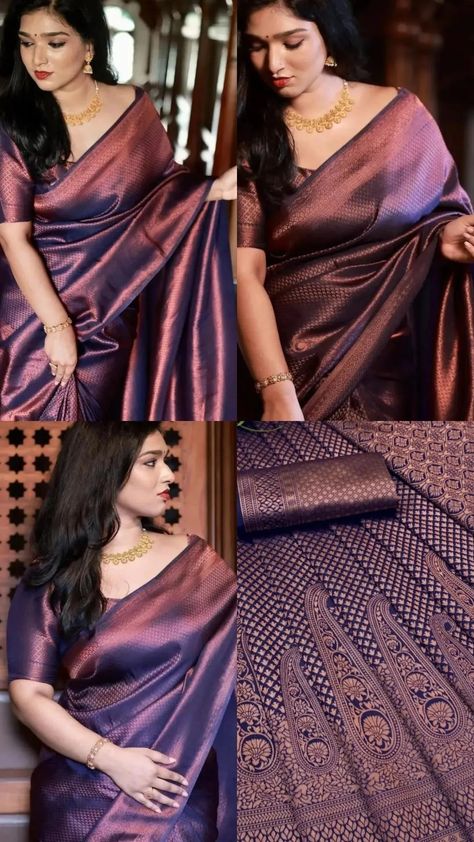 New Model Soft Silk Sarees, Saree Material Fabrics, Wedding Saree For Dusky Skin Tone, Sarees For Wedding Guest, Saree Styles Traditional, Saree For Dusky Skin Tone, Mega Sleeves Blouse Design, Latest Silk Sarees Trends, Silk Saree Look Traditional