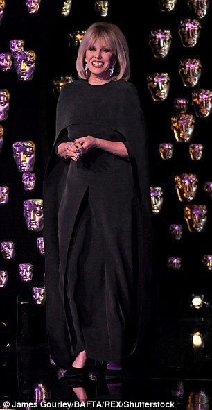 Joanna Lumley Style, Joanna Lumley 60s, Allison Janney, Joanna Lumley, Rebecca Ferguson, All Black Dresses, Ageless Beauty, Cape Dress, Film Awards