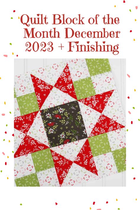 A quilting Life's Block of the month plus finishing instructions. Block Of The Month Quilt Patterns, Block Of The Month 2023, Quilt Block Of The Month, A Quilting Life, Quilt Block Patterns Free, Block Patterns, Block Of The Month, December 2023, Star Quilts