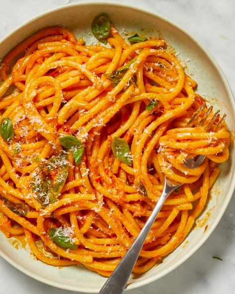 Creamy Calabrian Chili Pasta Recipe | The Kitchn Chili Pasta Recipe, Calabrian Chili Pasta, Pantry Pasta, Calabrian Chili Paste, Chili Pasta, Calabrian Chili, Pasta Side Dishes, Pasta Sides, Potato Rice