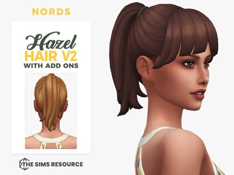 Short Ponytail Sims 4 Cc, Sims Hair Ponytail, Sims 4 Short Ponytail, Sims 4 Cc Ponytail With Bangs, Sims Ponytail, Sims 4 Ponytail, Ponytail With Bangs, Sims 4 Cc Hair, Formal Hairstyles For Short Hair