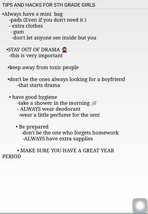 This is very important for 5TH GRADE GIRLS not only for 5TH GRADE but for grades 5+ Tip For 5th Grade, 5th Grade Essentials, 5th Grade Tips For Students, 5th Grade Advice, 5 Grade Tips, Tips For 5th Grade Students, School Supplies For 5th Grade, Tips For Fifth Grade, Tips For 4th Grade