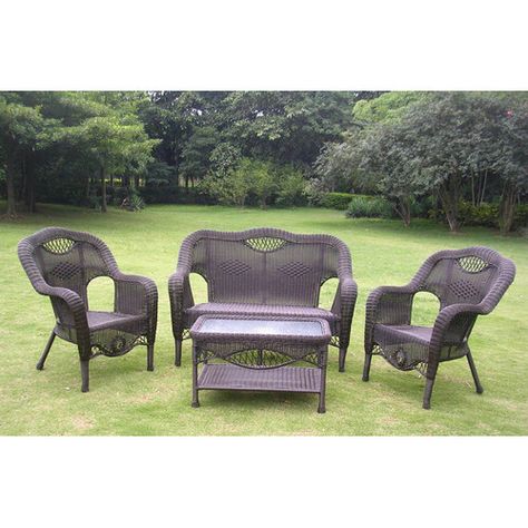 Found it at Wayfair - Dresden 4 Piece Lounge Seating Group Black Outdoor Furniture, San Tropez, Sofa Seating, Patio Sofa Set, Outdoor Sofa Sets, Garden Furniture Sets, Lounge Seating, Sofa Seats, Patio Sofa