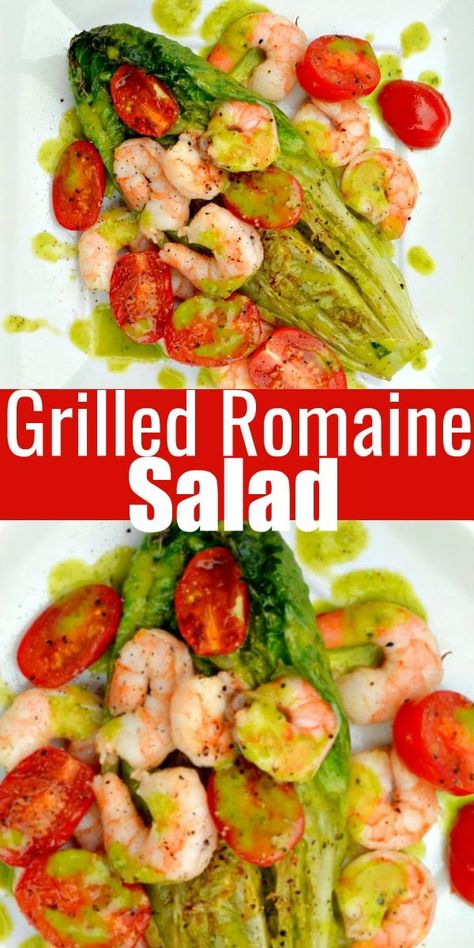 Romaine Hearts Salad, Grilled Romaine Hearts, Grilled Romaine Lettuce, Romaine Hearts, Grilled Romaine Salad, Salad With Shrimp, Summer Grill, Best Bbq Recipes, Healthy Summer Dinner Recipes