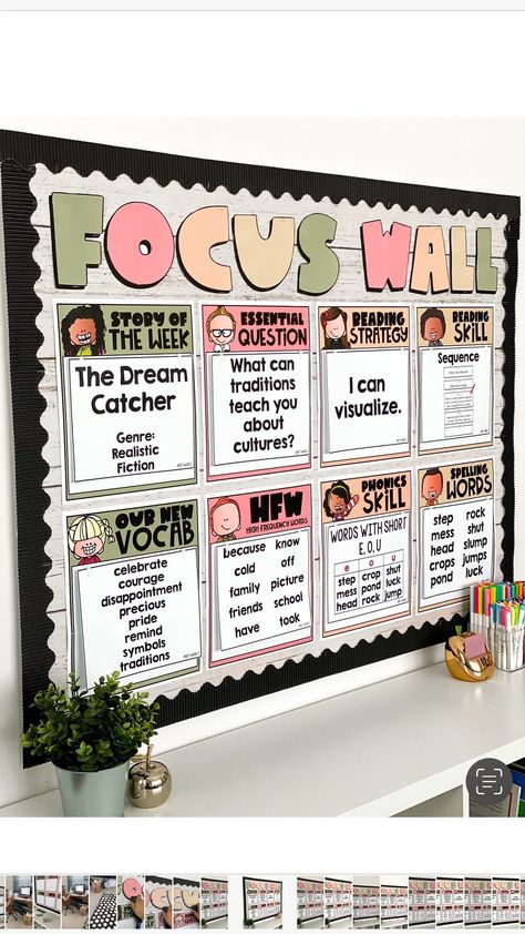 Student Goal Bulletin Board, First Grade Classroom Walls, Ela Focus Wall 3rd Grade, Reading Focus Wall 1st Grade, 3rd Grade Ela Bulletin Boards, Math Focus Wall Second Grade, Benchmark Advance First Grade Focus Wall, Hmh Focus Wall, Wit And Wisdom Bulletin Board