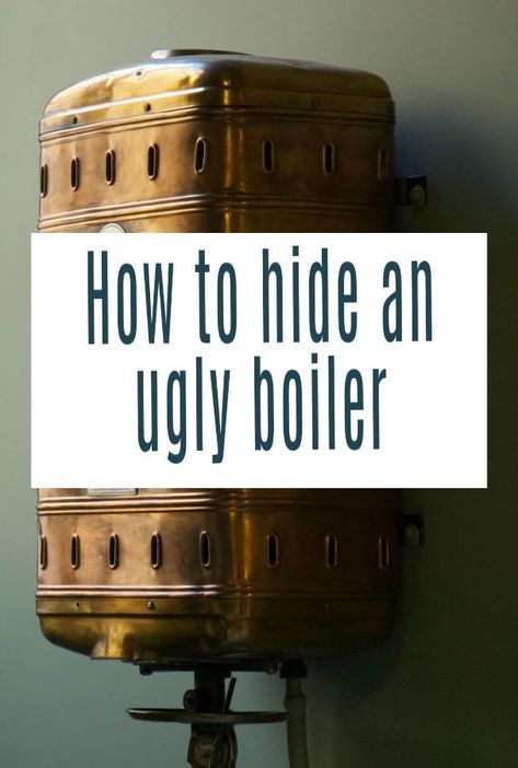 How to hide a boiler and get that unsightly item out of view in your home decor. Make you home look minimalistic and stylish by keeping ugly items like boilers out of sight - here are some great ideas to hide it #boiler #declutter #home #storage Hiding A Boiler, How To Hide A Boiler, Hide Boiler, Boiler Cover Ideas, Hide Water Heater, Hide Pipes, Hidden Toilet, Hiding Ugly, Small Curtains