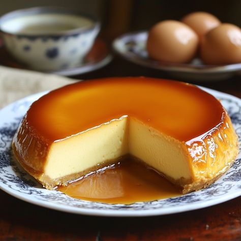 🍮 Dive into the creamy goodness of Traditional Filipino Leche Flan—a silky, caramel custard that’s sure to delight! 🇵🇭✨ #LecheFlan #FilipinoDessert Traditional Filipino Leche Flan Ingredients: Egg yolks (10) Sweetened condensed milk (1 can, 14 oz) Evaporated milk (1 can, 12 oz) Sugar (1 cup) Water (1/4 cup) Vanilla extract (1 tsp) Instructions: Preheat oven to 350°F (175°C). Caramelize sugar with water in a pan until golden, pour into flan mold. Mix egg yolks, condensed milk, evaporated m... Filipino Leche Flan, Caramel Ingredients, Instagram Recipes, Caramelized Sugar, Filipino Desserts, Ate Too Much, Trending Recipes, Evaporated Milk, Filipino Recipes