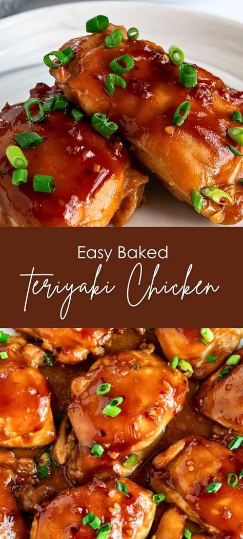 Easy Baked Teriyaki Chicken - Yummy and fully Teriyaki Chicken Oven, Teriyaki Chicken Baked, Chicken Teryaki, Chicken Thigh Teriyaki, Teriyaki Chicken Breast, Teriyaki Chicken Thighs, Chicken Recipes Asian, Baked Teriyaki Chicken, Easy Teriyaki Chicken