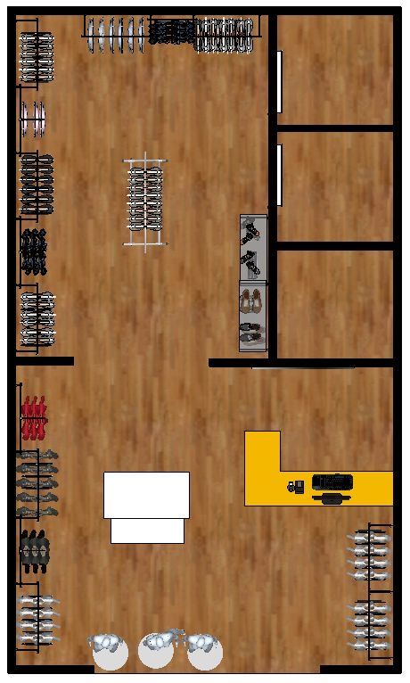 Sport Shop Design Plan, Boutique Floor Plan Store Layout, Small Clothing Store Interior, Clothes Shop Design, Boutique Layout, Retail Store Layout, Store Plan, Interior Design Layout, Retail Store Interior Design