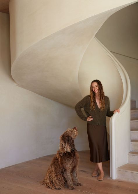 Tour Jenni Kayne's Serene Los Angeles Family Home | Architectural Digest Jenny Kayne, Pierre Jeanneret Chair, California Architecture, French Limestone, Outdoor Sitting Area, Vincent Van Duysen, Stone Basin, Mini Farm, Mini Horse