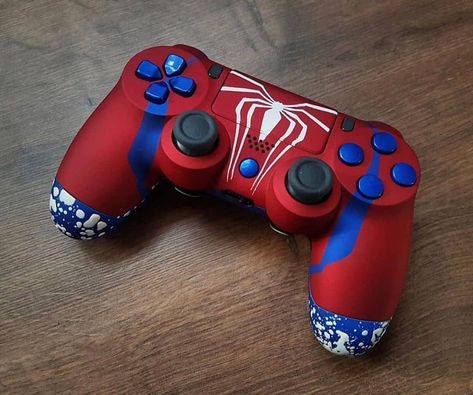 Cool Ps4 Controllers, Ps4 Controller Custom, Custom Controller, Spiderman Gifts, Computer Gaming Room, Game Wallpaper Iphone, Spiderman Ps4, Playstation Controller, Graffiti Wallpaper Iphone