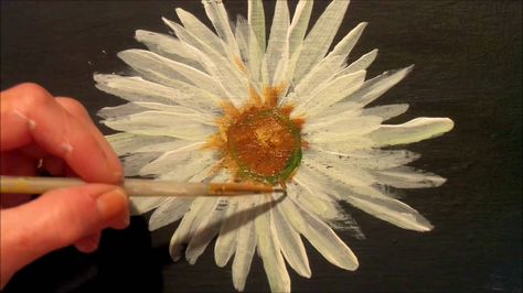 How To Paint A Daisy With Acrylic Paint, Easy Step By Step Tutorial | Bored Panda Flowers Painting Acrylic, Dandelion Pictures, Acrylic Techniques, Simple Oil Painting, Paint Easy, Acrylic Tutorials, Acrylic Painting Flowers, Acrylic Painting Lessons, Stash Box