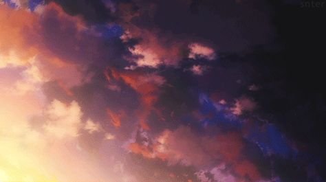 Scenery Gif, Cloud Anime, Sunset Gif, Moon Scenery, Gif Black, Book Gif, Log Horizon, Gif Background, Sky Gif