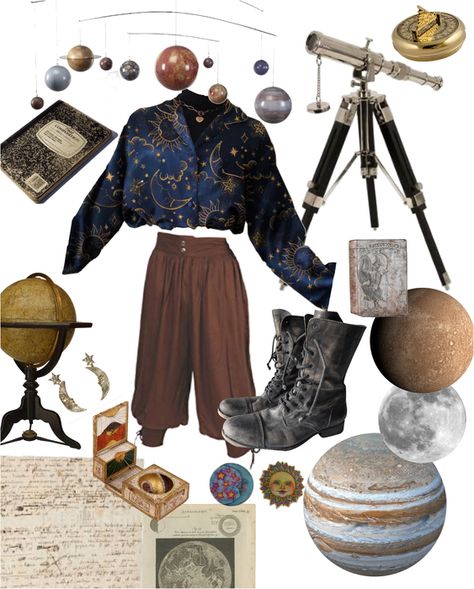 Astronomer Aesthetic Outfit, Fantasy Astronomy Outfits, Astro Academia Outfit, Wizardcore Outfit, Space Core Aesthetic Outfit, Space Themed Fashion, Astronomy Aesthetic Outfit, Spacecore Aesthetic Outfit, Spacecore Outfits