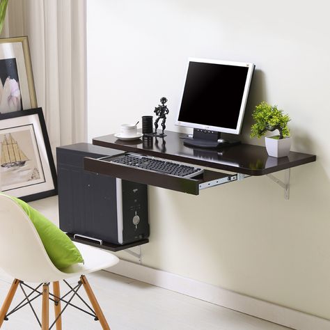 Wall Mounted Computer Desk, Computer Table Design, Desktop Computer Desk, Computer Desk Design, Diy Computer Desk, Small Computer Desk, Computer Desks For Home, Wall Mounted Table, Saving Hacks