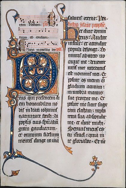 Manuscript Leaf with Initial M, from a Missal | French | The Met Beauvais France, Initial P, Illustrated Manuscript, Medieval Books, France Culture, Initial M, Illumination Art, Book Of Kells, Medieval Manuscript