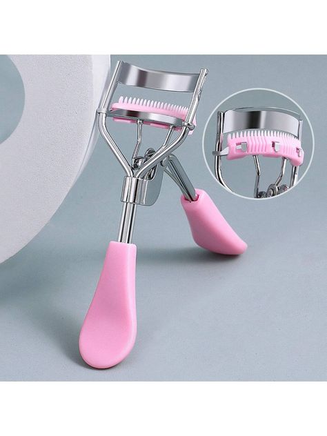 1pc Portable Eyelash Curler, Pink Color With Comb, Stainless Steel Eyelash Curler - Instantly Curl And Hold Eyelash Shape, Suitable For Daily MakeupI discovered amazing products on SHEIN.com, come check them out! Pink Self Care, Eyelash Curler Refill, Lash Comb, Hair Style Korea, Gift Wishlist, Lash Tools, Long Lasting Curls, Eyelash Tools, Brow Lash