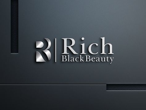 Logo Design Rich Black Beauty by Gaddafi Sarker Rich Logo Design, Sp Logo, Clean Web Design, Medical Office Decor, Fiverr Logo, Bb Logo, Initial Logo, Flat Logo, Medical Office