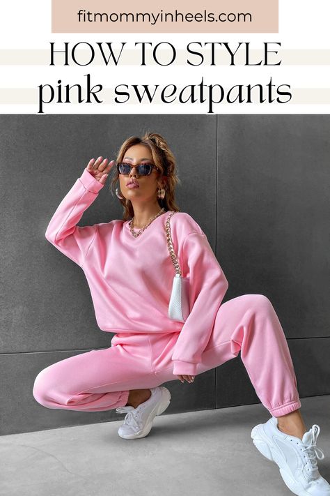 Pink sweatpants are more than just cozy; they're a fashion statement, too! Mix comfort and style effortlessly with the right pieces and accessories. Whether it's a casual day or you're dressing them up, these tips will keep you looking chic. Drop Shoulder Sweatshirt, Hot Sweater, Pink Sweatpants, Dropped Shoulder Sweatshirt, Elegante Casual, Spring Women, Sweater Material, Spring Tops, Dressy Casual