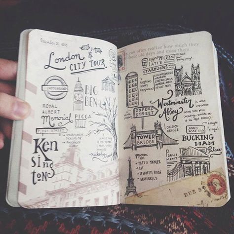 Travel journal showcase featuring freehand lettering and illustrations I did during my to Europe. Voyage Sketchbook, Abbey Sy, Travel Journaling, Travel Journal Pages, Travel Art Journal, Travel Sketchbook, Travel Journals, Travel Diaries, Sketchbook Journaling