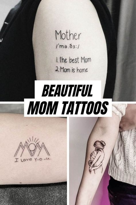 Small Mom Tattoos Mothers, Small Son Tattoo, Mother Of Two Tattoo Ideas Minimalist, Elegant Mom Tattoo, Mommy Tattoo Ideas, Mom Of Four Tattoo, Motherhood Tattoos Minimalist, Small Tattoos For Moms With Sons, Strong Mom Tattoo