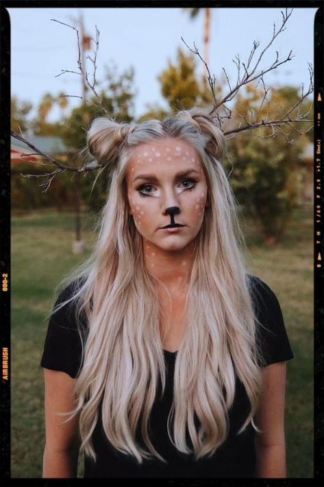 Bambi Costume, Cute Bambi, Halloween Hairstyle, Hairstyle Cute, Deer Makeup, Halloweenský Makeup, App Filter, Pretty Halloween Costumes, Airbrush App