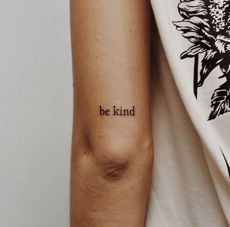 Be Kind Tattoo, Simple Tattoo Fonts, Minimalist Lettering, Kind Tattoo, Simple Hand Tattoos, Minimalist Tattoo Ideas, Western Tattoos, Tattoo Minimalist, Tattoo For Son