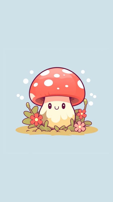 60 Cute Spring Phone Wallpapers to Brighten Your Device - Crafty Cici Joy Kawaii Anime Wallpaper, Spring Phone Wallpapers, Wallpaper Mushroom, Mushroom Background, Mushroom Magic, Mushroom Wallpaper, Spring Animals, Spring Coloring Pages, Surface Art