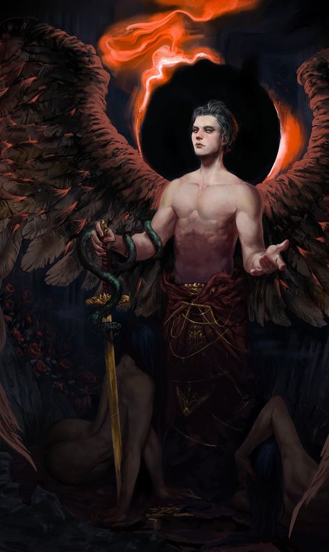 Lucifer the Prince of Darkness, Jonas Müller on ArtStation at https://www.artstation.com/artwork/W2mQ0G Male Angels, Prince Of Darkness, The Fallen Angel, Ange Demon, Demon Art, Angels And Demons, Angel Art, Fallen Angel, Artwork Design