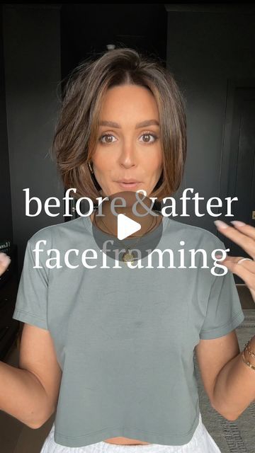 Rachel Eggie on Instagram: "What do we think?? 😄😄 beveled look better with faceframing??👇🏻  #bob #bobhaircut #short #shorthair #shorthaircut #shorthairstyle #shorthaidontcare #faceframing #laters #short" Center Part Bob With Bangs, Rachel Eggie Hair, Shoulder Length Choppy Bob, Short Haircut Ideas Layers, The Rachel Haircut Short, Short Bob For Round Face, Short Hair For Long Face Shape, Styling Bob Hair, Types Of Bob Haircut