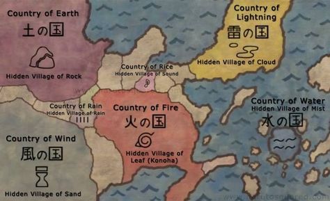 Naruto world map Naruto World Map, Naruto Symbols, Naruto Oc Characters, Naruto And Hinata, Naruto Oc, Madara Uchiha, Naruto Wallpaper, Naruto Art, Fan Fiction