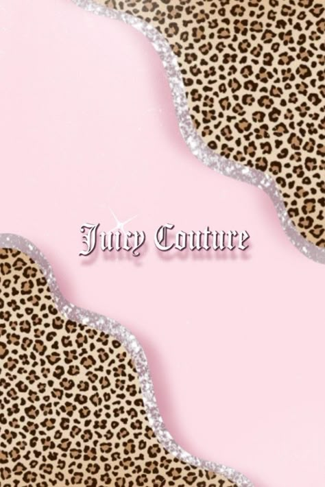 Light pink juicy couture wallpaper with leopard print corners Cute 2000s Wallpaper, Juicy Couture Wallpaper Backgrounds, Pink Juicy Couture Wallpaper, Trashy Y2k Wallpaper Iphone, Juicy Couture Background, Lepord Print 2000s Wallpaper, Mcbling Background, Juicy Couture Wallpaper, Juicy Wallpaper