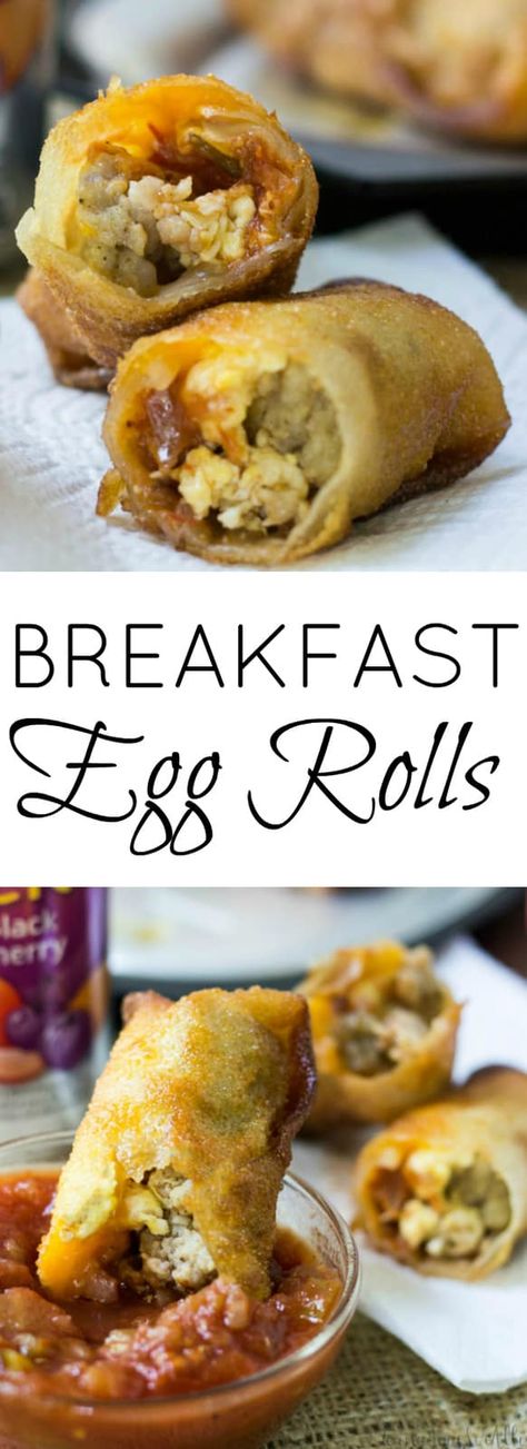 Breakfast Eggrolls Baked, Ways To Use Egg Roll Wrappers, Egg Roll Wrapper Recipes Breakfast, Breakfast Egg Roll Recipes, Egg Roll Wrapper Recipes, Breakfast Egg Rolls, Eggs Rolls, Egg Roll Wrapper, Breakfast Eggs Scrambled