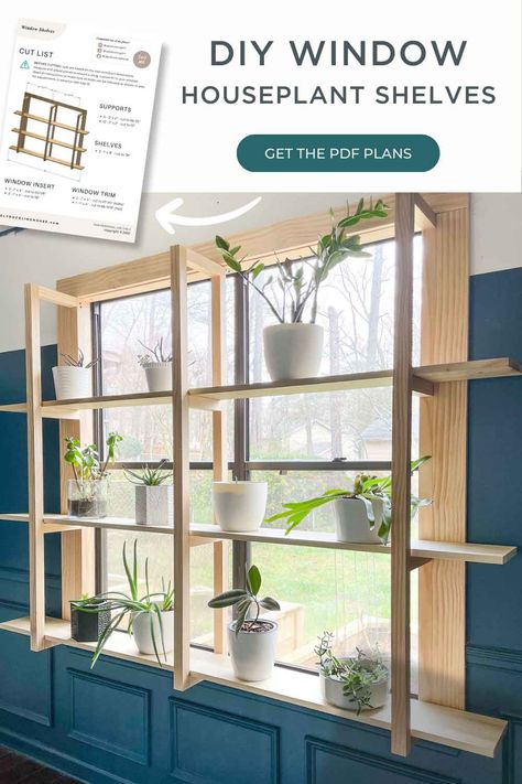 Diy Window Shelf, Diy Plant Shelf, Window Shelves For Plants, Window Shelf For Plants, Window Sill Shelf, Window Plant Shelf, Plant Window, Window Shelves, Window Plants