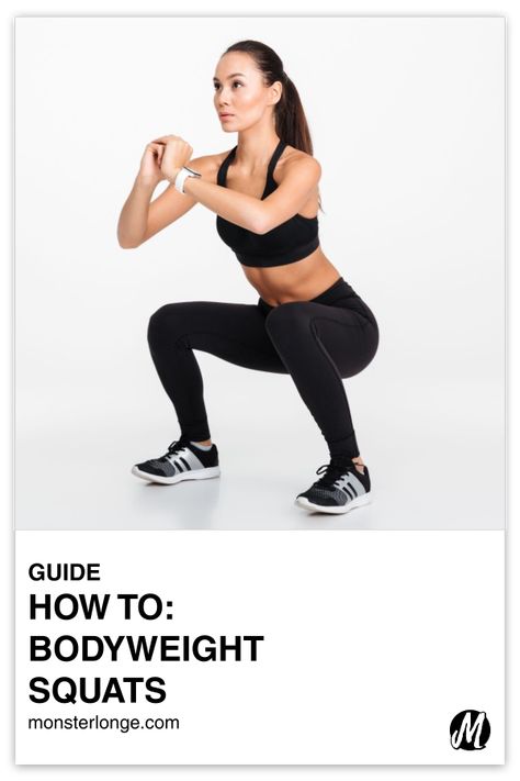 Learn how to do bodyweight squats with these detailed instructions to help you step your leg game up. Bodyweight Squats, Good Squat Form, Proper Sumo Squat Form, Db Sumo Squat, Goblet Squat Vs Sumo Squat, Body Weight Squat, Squat Form, Burn Fat Build Muscle, Body Weight