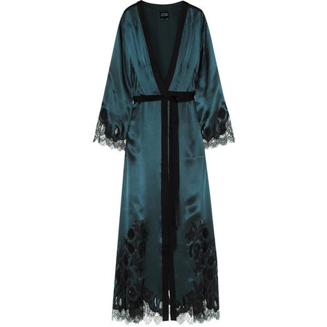 Carine Gilson Chantilly lace-trimmed silk-satin robe ($740) ❤ liked on Polyvore featuring intimates, robes, lingerie, robe, pajamas, underwear, sleepwear, blue, tuxedo suit and blue robe Princess Nightgown, Purple Tuxedo, Robe Pajamas, Night Wears, Blue Tuxedo, Carine Gilson, Silk Chemise, Petite Fashion Tips, Chantilly Lace