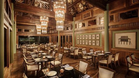 Chiang Mai Thai Restaurant | Fine Dining | Four Seasons Resort Chiang Mai Wallpaper, Wallpaper Dining Room, Restaurant Fine Dining, Wallpaper Dining, Air Lounge, Mai Thai, Thai House, Restaurant Photography, Thai Cooking