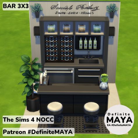 Sims 4 Home Bar Ideas, Sims 4 House Design, Bar Room, Sims 4 Houses, Sims 4 Build, Sims House, Interior Inspo, Sims 4 Mods, The Sims