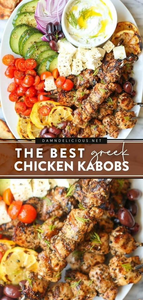 Chicken Kabobs On The Grill, Best Greek Chicken, Kabobs On The Grill, Best Marinade, Greek Chicken Kabobs, Greek Dinners, Chicken Kabobs, Summer Grilling Recipes, Summer Recipes Dinner