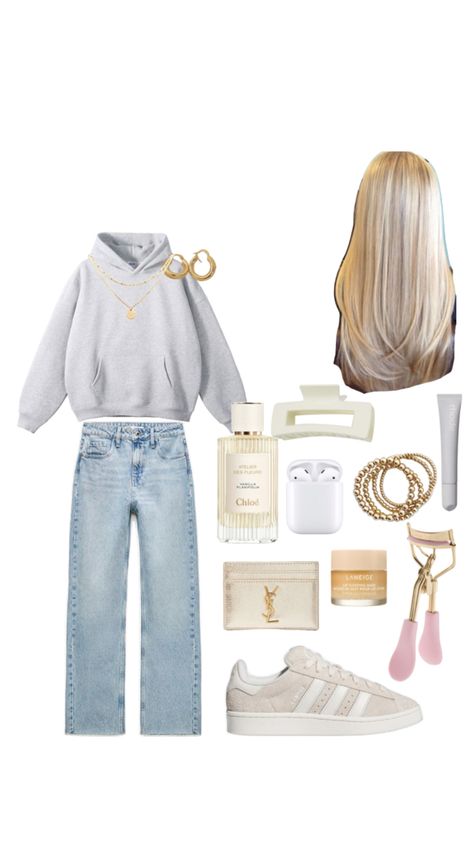 Non Preppy Outfits, Outfit Ideas With Hairstyles, Banquette Outfit, Basic Comfy Outfits For School, Outfit Ideas For School College, Cute Everyday Outfits Girly, Clothing Inspo School, That Girl Aesthetic Outfits, Easy Basic Outfits