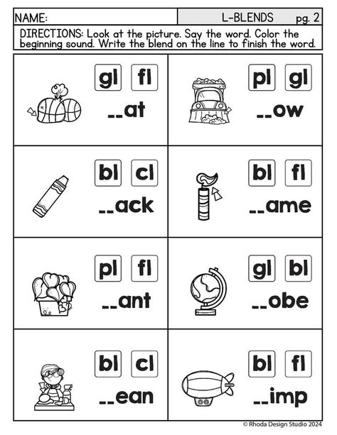 Free L-Blend Worksheets: Practice Beginning Consonant Blends L Blends Worksheets, Consonant Blends Worksheets, Beginning Blends, Thai Alphabet, Phonics Blends, Blends Worksheets, L Blends, Blending Sounds, Free Preschool Worksheets