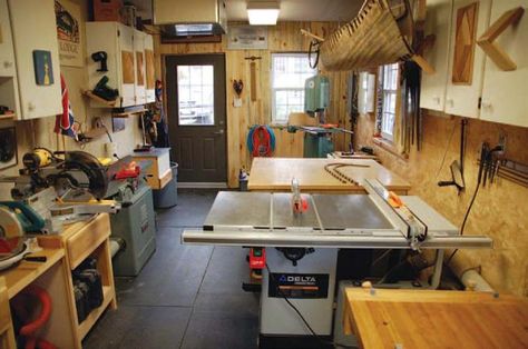 <strong>Shop Profiles:</strong> From basements and crawlspaces to outbuildings and apartments, there’s a shop here for everyone. This collection is about as diverse as can be.<br /> Officine In Garage, Woodwork Shop, Canadian Woodworking, Woodworking Garage, Workshop Layout, Woodworking Shop Plans, Woodworking Shop Layout, Woodworking Joinery, Woodworking Magazine