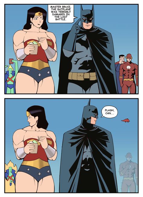 Bruce And Diana, Justice League Funny, Batman X Wonder Woman, Marvel Heroes Names, Wonder Woman Fan Art, Dc Comics Facts, Superman Artwork, Batfamily Funny, Batman Wonder Woman