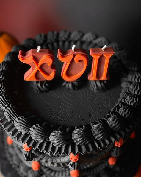 𝐍𝐄𝐖 🎃🍂 ORANGE roman numeral candles, for your spooky birthday! 😍 I had been day dreaming of orange coloured candles for all my Autumn ghoul birthdays. And they’re available starting NOW ~ Eeeek! Wether you’re turning 17, 29 or 46, decorate your cake how YOU WANT 🦇 @darkhearthshoppe made the BEST cake possible for this special occasion 😍 The skulls, the webs, the BATS? Thank you so much Mars for making this incredible cake for us to gawk at! I appreciate you loads🖤 I had the chance to t... Spooky Birthday, Coloured Candles, Roman Numeral, I Appreciate You, Roman Numerals, Mars, Turning, Special Occasion, The Incredibles