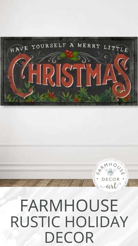 Vintage Christmas Sign, Modern Farmhouse Wall Decor, Christmas Phrases, Rustic Holiday Decor, Wall Decor Vintage, Holiday Wall Decor, Dairy Farm, Christmas Signs Wood, Rustic Holiday