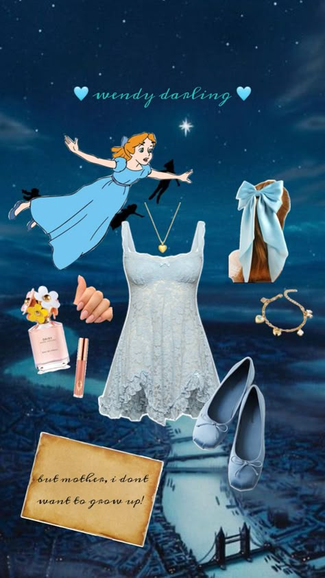 Wendy And Peter Pan Costume Couple, Peter Pan Outfit Ideas, Wendy Costume Peter Pan, Peter Pan Group Costume, Peter Pan And Tinkerbell Costume, Peter Pan And Wendy Costume, Wendy Peter Pan Costume, Wendy Darling Costume, Pan Outfits